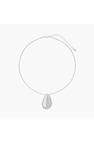 Lifestyle Metallic Necklace with Tear Drop Pendant