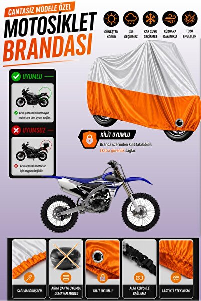 Cemku Twin غطاء محرك متوافق مع ياماها YZ 250 F باللون الرمادي من الأعلى والبر...