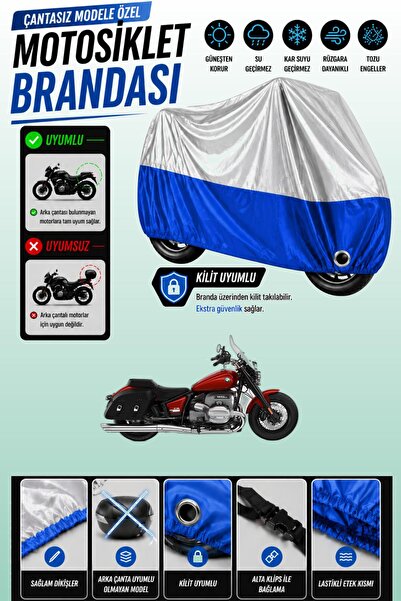 Cemku Twin غطاء محرك علوي رمادي - سفلي أزرق متوافق مع سيارة BMW R 18، غير متو...