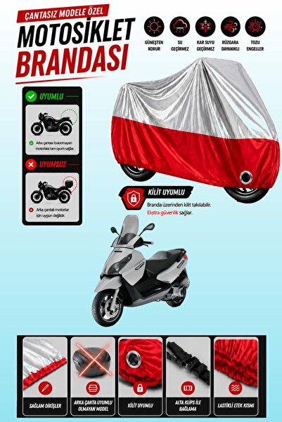 Cemku Twin Top Gray - Bottom Red Piaggio X7 250 Compatible Engine Cover, Rear...