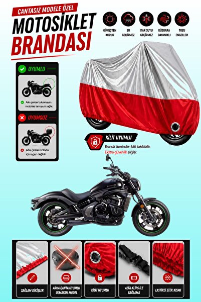 Cemku Twin Top Gray - Bottom Red Kawasaki Vulcan S Compatible Engine Cover, R...