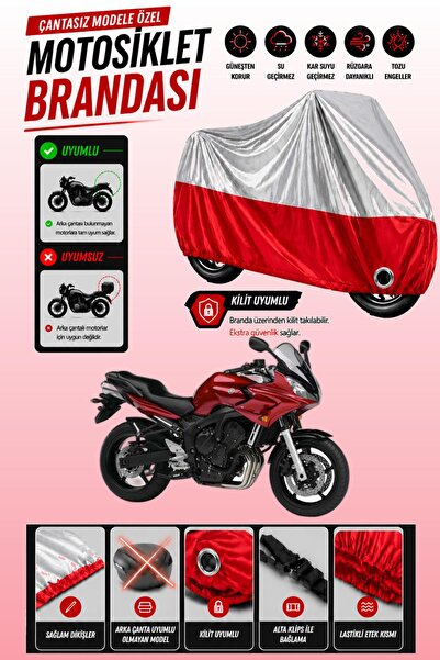 Cemku Twin غطاء محرك ياماها FZ6 Fazer S2 باللون الرمادي من الأعلى والأحمر من ...