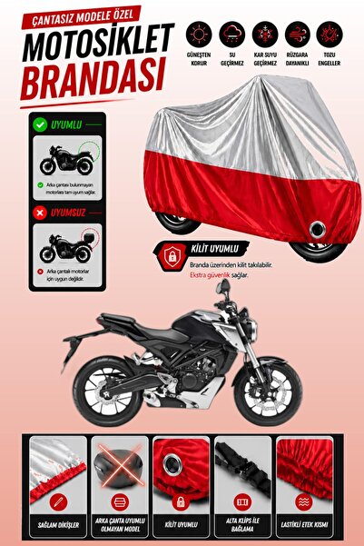 Cemku Twin غطاء محرك متوافق مع هوندا CB 125 R باللون الرمادي من الأعلى والأحم...