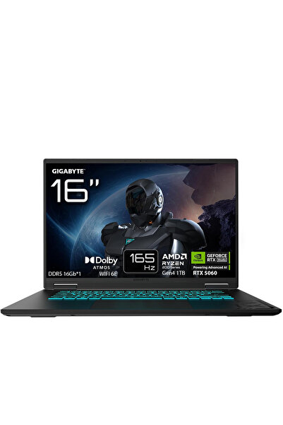 Gigabyte Gaming A16 Laptop Ryzen7 260 16.0 FHD+165Hz RTX5060 GDDR7 8G- DDR5 1...