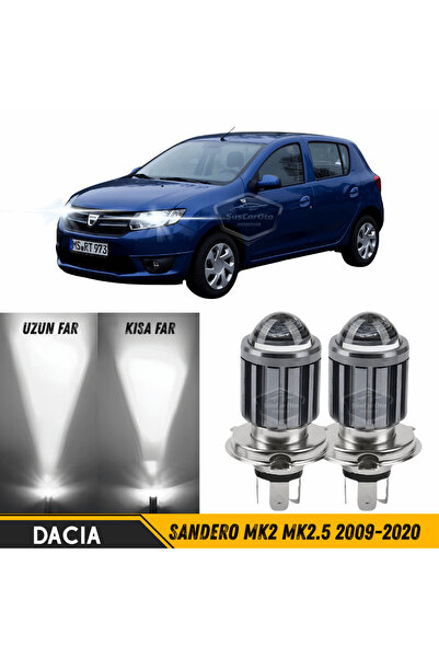 ŞüsCarOto Aksesuar Dacia Sandero Mk2 Mk2.5 2009-2020 Mercekli Far Ampulü Led ...