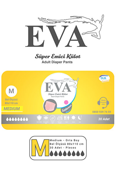 EVA KLASİK PEMBE KÜLOTLU HASTA BEZİ MEDİUM 30'LU
