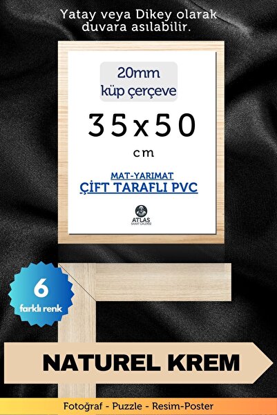Atlas Sanat Galerisi 20mm-35x50 Cm Mat Pvc Li Camsız Fotoğraf Puzzle Belge Çe...