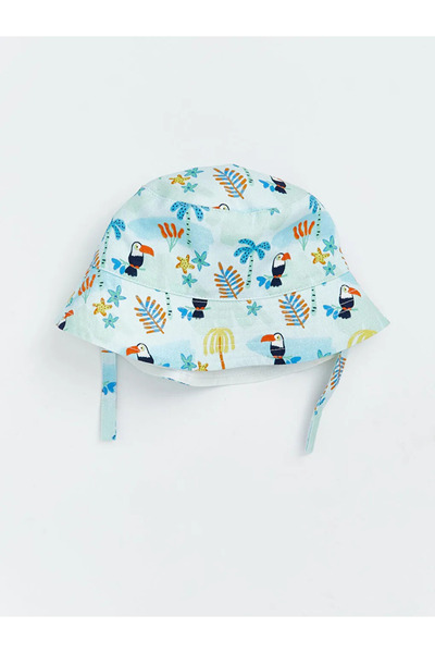 LC Waikiki Turquoise Printed Baby Boy Bucket Hat