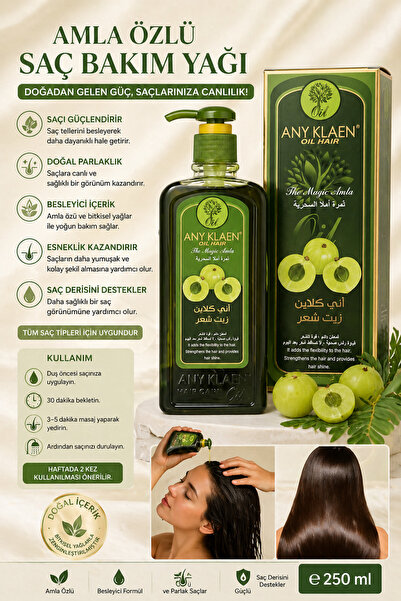 Lesvip's Amla Özlü Saç Bakım Yağı 250 ML – Besleyici ve Parlak Görünüm Saç De...