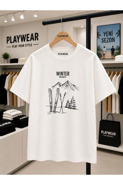 playwear Μπλουζάκι Winter Kayak Mountain με στάμπα στο στήθος, 100% βαμβάκι, ...