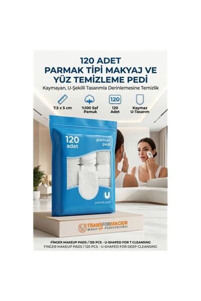 ModaCar 120'li Parmak Tipi Makyaj Temizleme Pedi, Yüz & Tonik Pamuğu 723167