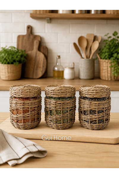Gui Home Üçlü hasır kavanoz