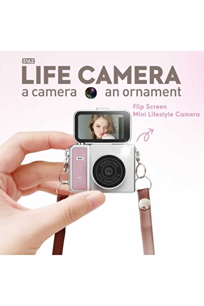 beemen 2K Mini Dijital Kamera Flip Ekranlı 48MP Selfie Kamerası | Taşınabilir Retro Tasarım Vlog & Fotoğraf Kamerası
