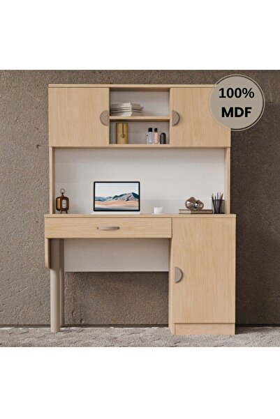 comiet Ladin Mdf Kitaplıklı Dolaplı Çalışma Masası