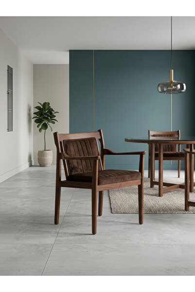 Gazzini Furniture Levi Kapitone Döşemeli Ahşap Sandalye