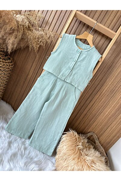 gül garden Girl's Pants and Vest Two-Piece Set
