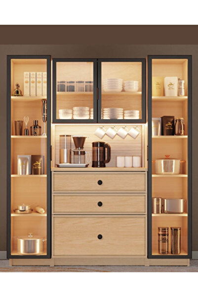 miracool Meşe Kahve Köşesi / Komple MDF / Led Işıklı / Mega