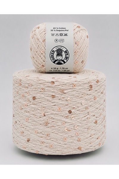göçer Bag String / Knitting String 100% Cotton 3Mm-6Mm Color Rose Gold Chunky...