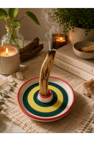 WoodBay Seramik Palo Santo Ağaç Tütsülük / 2 Adet Ort.20 Gr.Palo Santo Tütsü