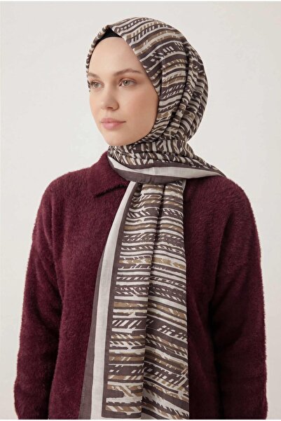 Silk Home Şerit Desen Acı Kahve 75X195 Soft Şal