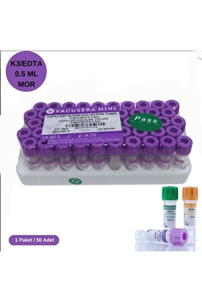 ALTAŞ K3 Edtalı Kan Alma Tüpü 0,5 ML PEDİATRİK (Mor Kapak) 50'li paket