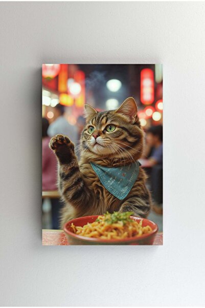 Efect Canvas Tablou Canvas - Pisica in restaurantul de ramen chinezesc