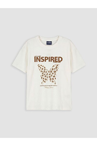 LC Waikiki Lcw Kids Butterfly Printed Girls' T-Shirt
