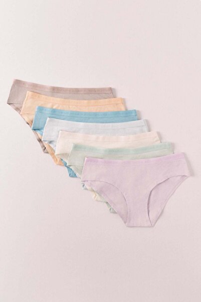 Women'secret Plain cotton 7-pack wide panties with logo