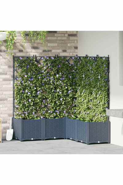 vidaxl Vaza pentru Gradina 5 pcs Gri 120 x 120 x 143 cm Plastic