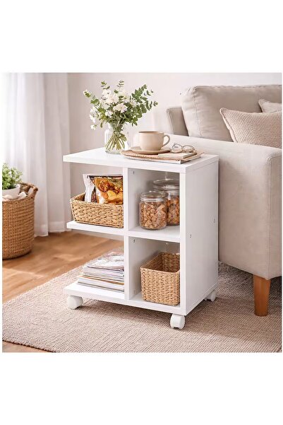 Sare trade MODERN YUVARLAK YAN SEHPA PREMİUM MDF - 2 KATLI DEKORATİF KOMODİN ...