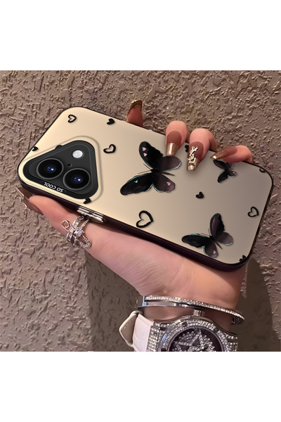 PATTERNOVA iPhone 16 Plus Uyumlu Nazarik Kelebek Desenli, Tam Kaplama Koruma,...