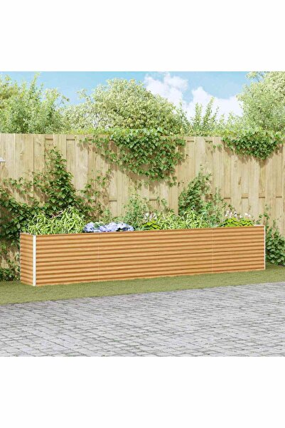 vidaxl Strat inaltat de gradina 390 x 50 x 68 cm Otel Galvanizat