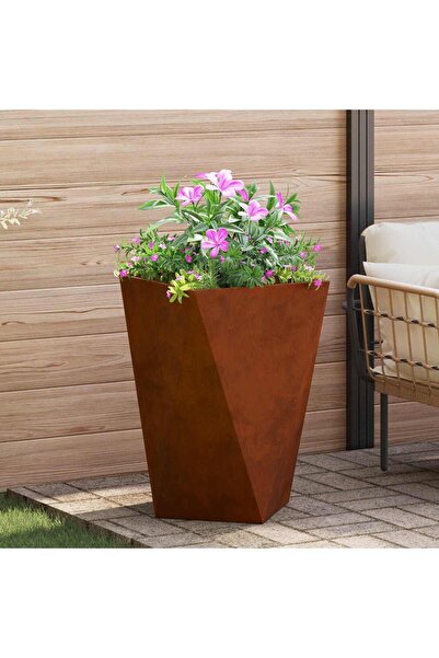 vidaxl Jardiniera Ruginit 50 x 50 x 75 cm Otel rezistent de intemperii