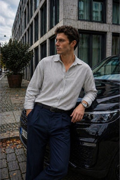 Quafash Men's Premium Muslin 100% Cotton Oversize Long Sleeve Shirt
