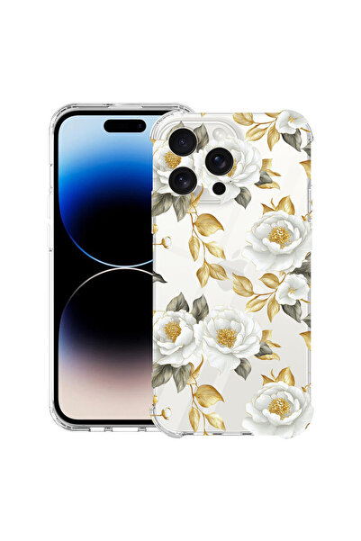 bestcase Husă Antișoc pentru Apple iPhone 14 Pro, Florală - Camelie Aurie Est...