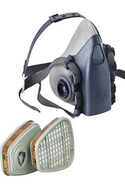 3M 7502 Yarım Yüz Maskesi ve 6055 A1 Maske Filtresi