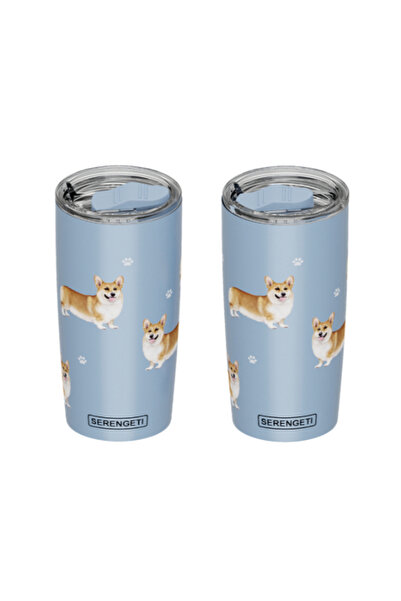 E&S Pets كوب سيرينجيتي مطبوع عليه صورة كلب ويلش كورجي، معزول بجدار مزدوج مفرغ...