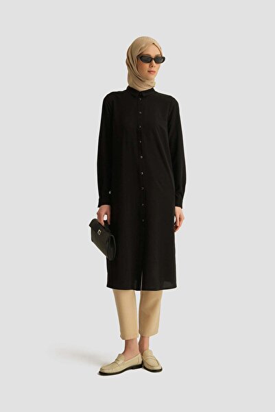 Armine A Logolu Tunik Siyah