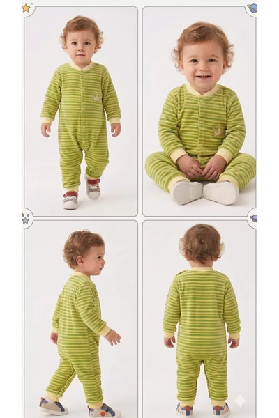 DMR Elegance 3/12 Months Velvet Fabric Baby Romper