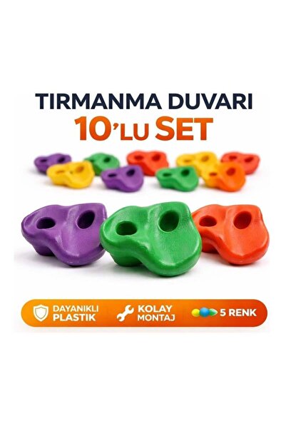 Soylu Grup Kent ve Bahçe Mobilyaları Tırmanma Duvarı Tutamağı 10'lu Set | Pla...