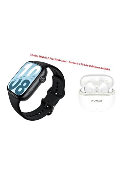 HONOR Earbuds x10 Lite Kablosuz Kulaklık + Watch X5i 1,97" AMOLED Black Akıll...