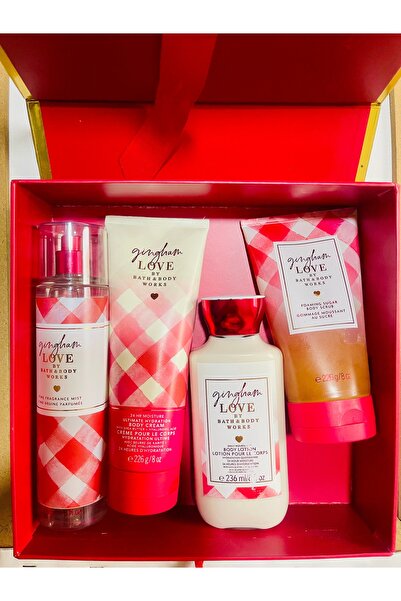 Natural Bath and Body Gingham Love GIFT BOX SET