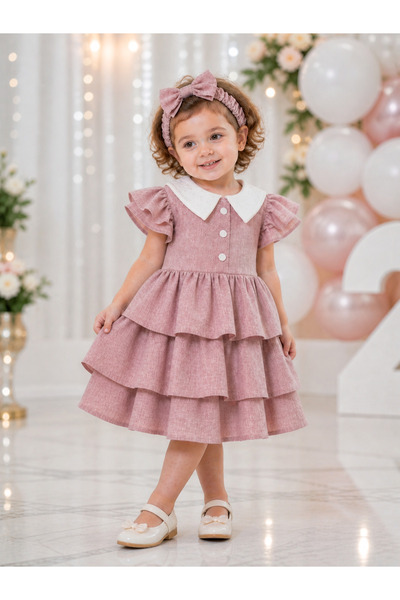 TREEMASS 264 Girls' Stylish Ruffle Detailed Dress