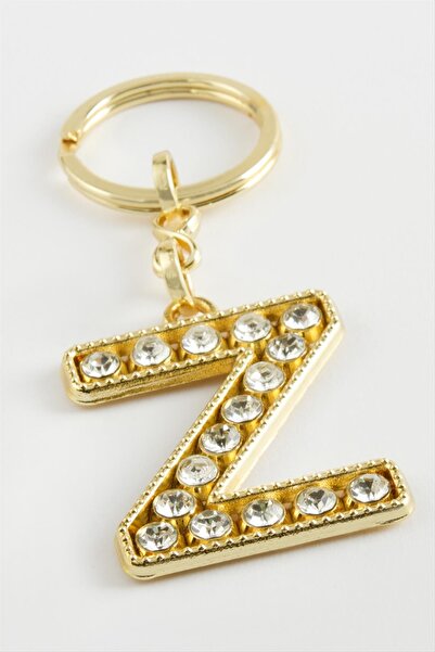 ZERO LAND Ilkeshop Yellow Colored Stone (11603) Letter Keychain-Z