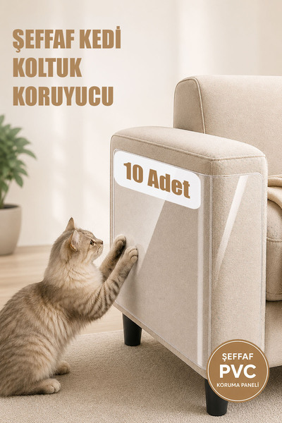 AYACO TREND Kedi Koltuk Tırmalama Koruyucu Şeffaf Yapışkanlı Mobilya Tırmalam...