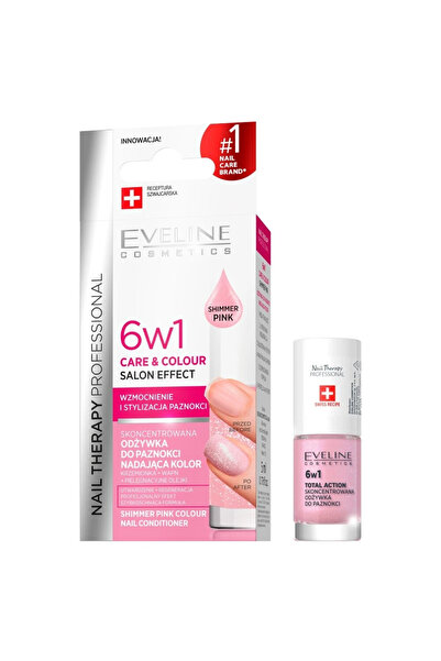 Eveline Cosmetics 6-in-1 Nail Treatment Care & Colour Pink Nail Therapy 5ml