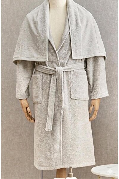 Karaca Home Casita 100% Cotton Bathrobe + Head Towel
