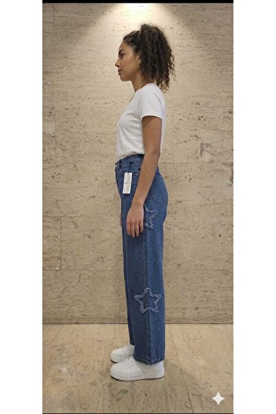 sion jeans Pantaloni Ara Mavi Palazzo cu detalii Star, fără lycra (Luați o mă...