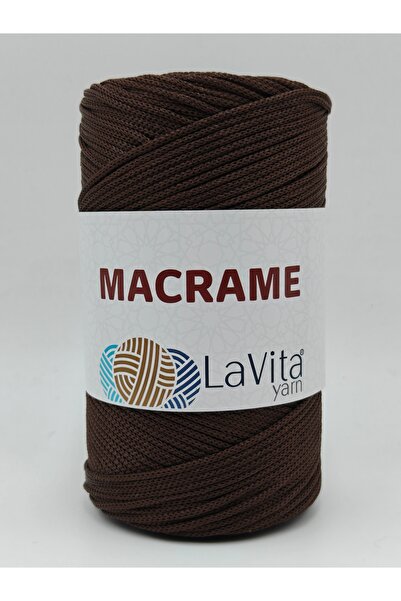 LaVita Yarn LaVita Macrame El Örgü İpi %100 Polyester 200gr (2070 KAHVE)