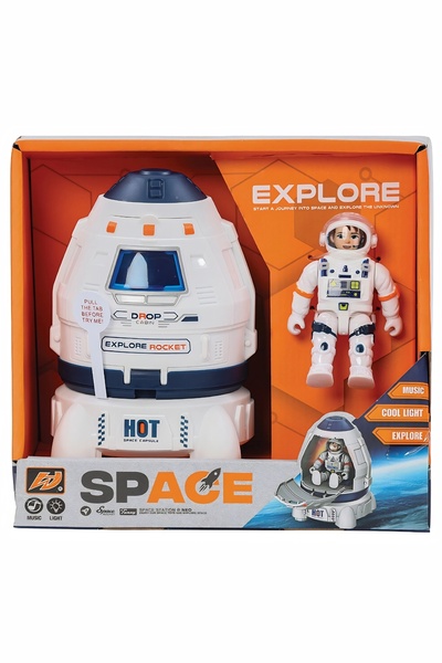 Zadem Store Açılabilir Uzay Kapsülü ve Astronot - Işıklı Uzay Mekiği, Uzay Ro...